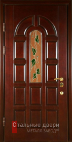 Входная дверь с витражным стеклом №20 — вид изнутри